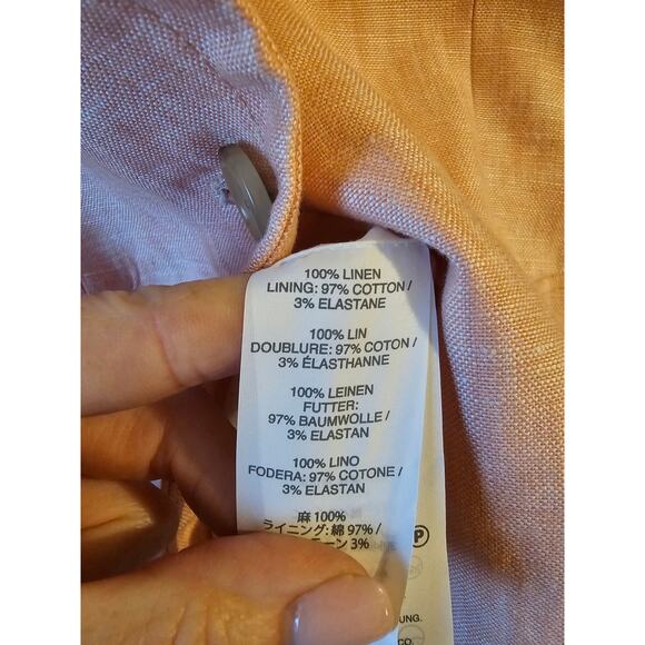 J. Crew sz 6 peach linen lined blazer new with tags - Picture 6 of 8